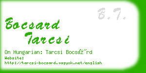 bocsard tarcsi business card